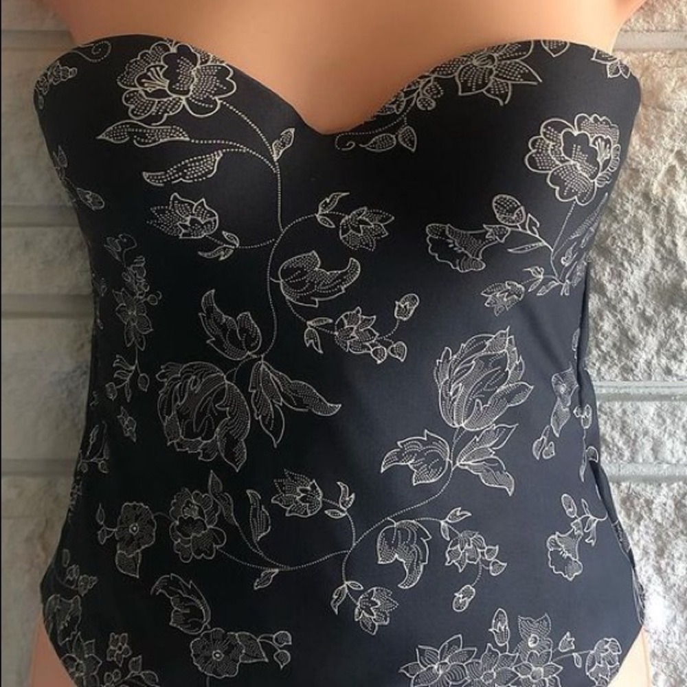 Floral grey bustier